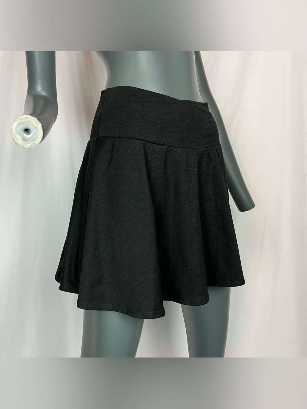Black Stretchy Cloud Comfy Pleated Mini Skirt